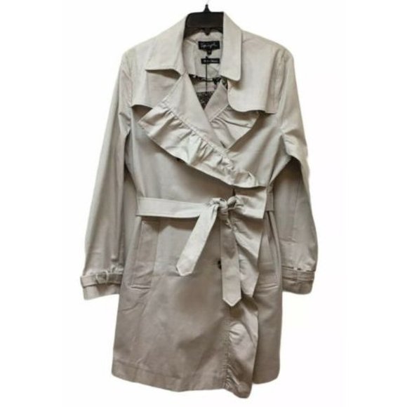 Spiegel Ruffle Detail‎ Belted Trench Coat Jacket - Picture 1 of 12